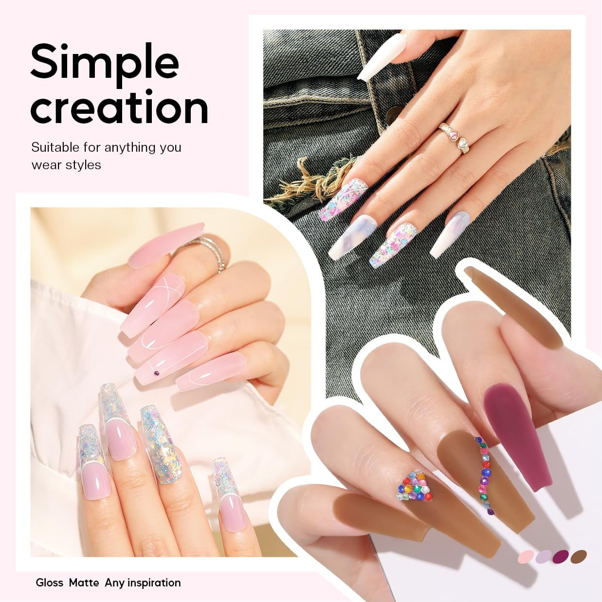 Poly Gel Nail Kit for Beginners: 15 Colors Gel Extension Nail Starter Kit with S