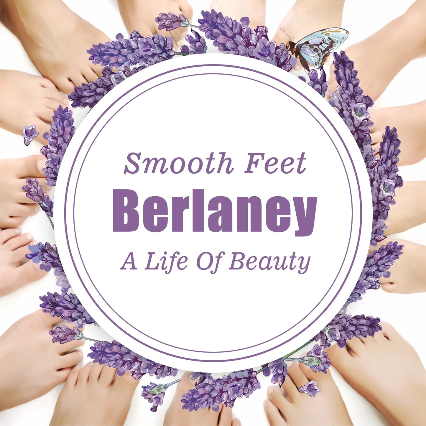 Berlaney Lavender Foot Peel Mask 3 Pairs, Calming Exfoliating Mask for Rough Feet