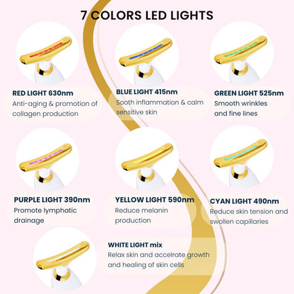 Red Light Therapy for Face and Neck, Facial Massager Sculpting Tool with 7 Color