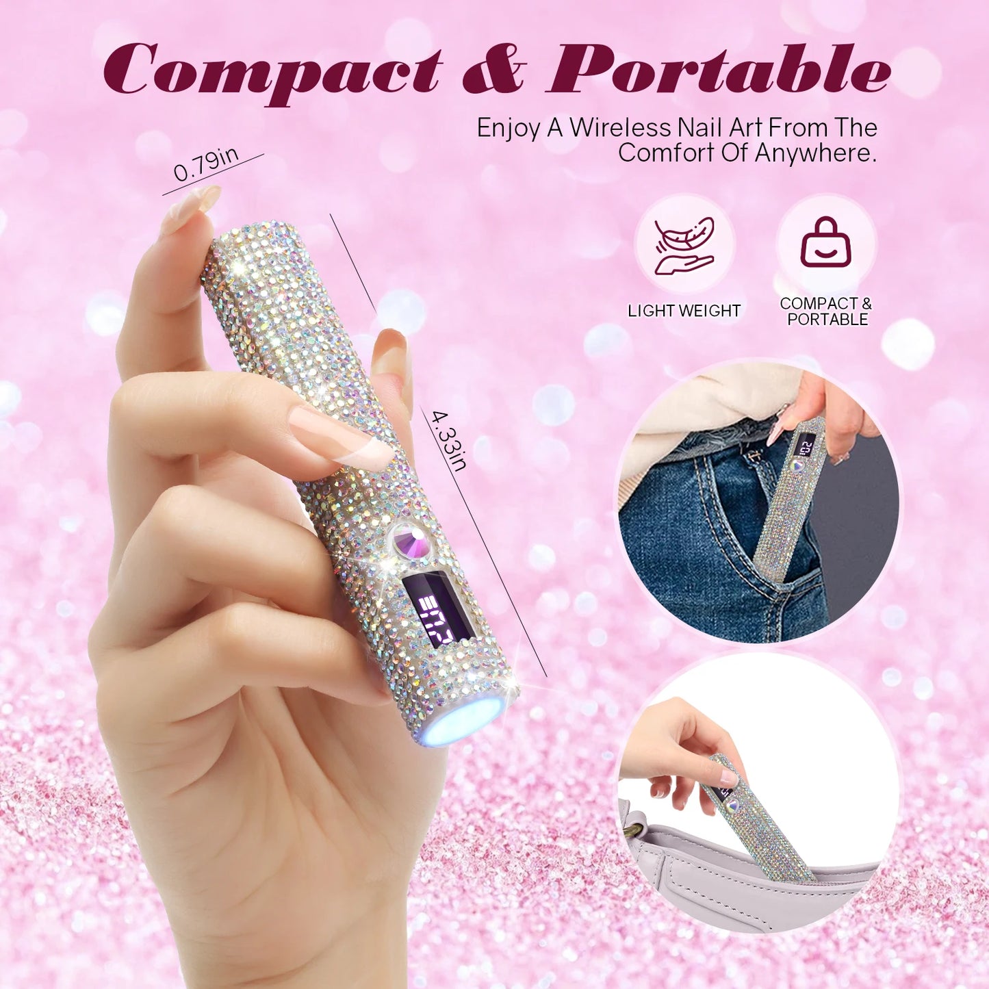 Handheld Nail Dryer Lamp UV/LED Nail Curing All Gel Polish Nail Art Tool USB Rechargeabl Quick Dry Nail Lamp