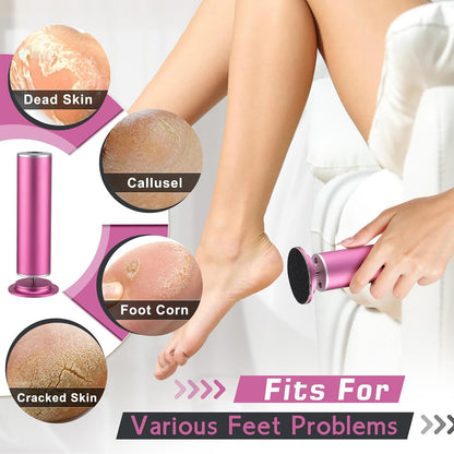 Electric Callus Remover, Foot Nail File Grinder Tool with Speed Controller and 60PCS Replacement Sandpaper Disk, Pedicure Tool Feet Scrubber for Dead Dry Crack Skin Calluses