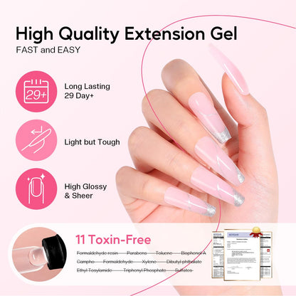 Poly Gel Nail Kit for Beginners: 15 Colors Gel Extension Nail Starter Kit with S